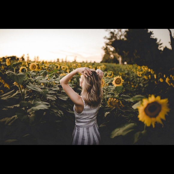 Linen white and grey striped midi jumpsuit - Picture 3 of 5